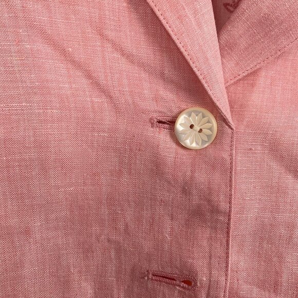 J. Jill Blouse Women Small Pink Embroidery Floral Shacket Linen Cottage Core - Picture 2 of 10